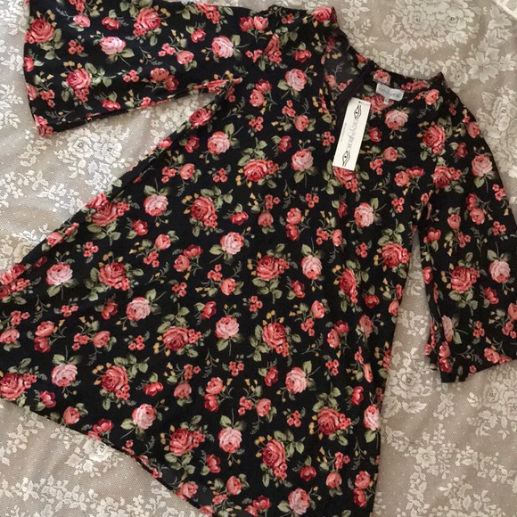 Anthropologie BOHO BOHEMIAN GYPSIES Floral Mini Dress Tunic Top New FESTIVAL - Picture 2 of 7